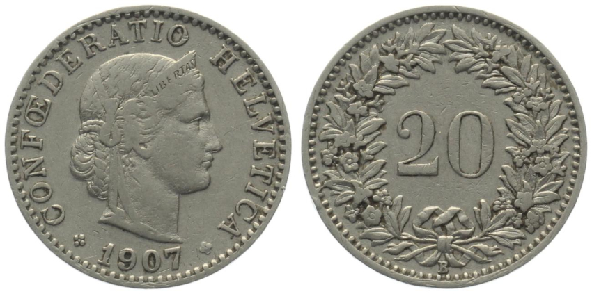20 Rappen 1907 B